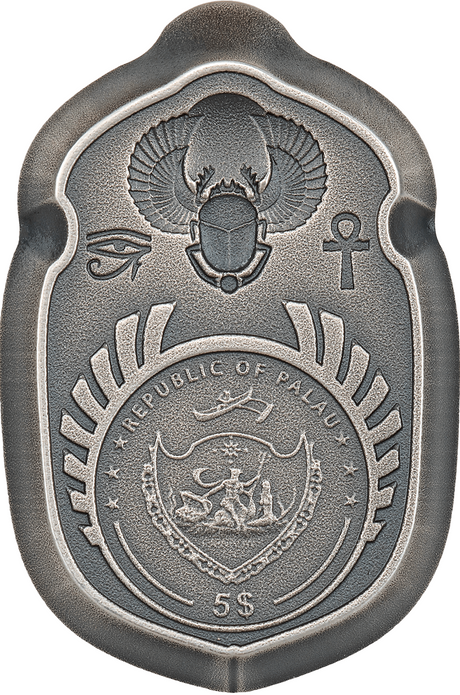 Palau 2023 $5 SCARAB Cheops 1 oz Antique .9999 Silver Coin CIT Smartminting®