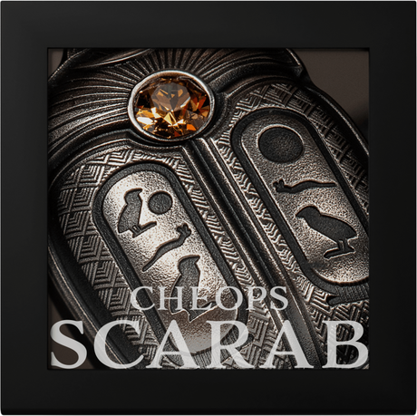 Palau 2023 $5 SCARAB Cheops 1 oz Antique .9999 Silver Coin CIT Smartminting®