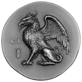 Cook Islands 2024 $5 Gryphon 1oz .999 Silver Antique Coin 999 Minted