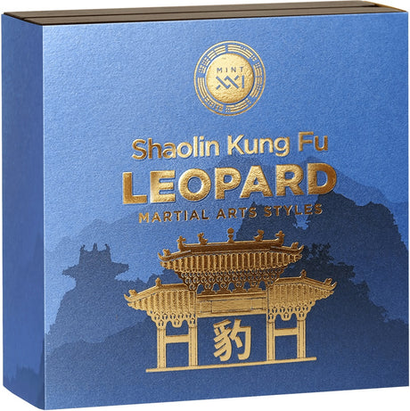 Niue 2023 $5 Shaolin Leopard Kung Fu Martial Art Styles Swarovski Crystal 2 Oz Antique Silver Coin