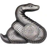 Mongolia 2025 1000 Togrog NIMBLE SNAKE Lunar Collection 1 Oz Antique Silver Coin CIT Smartminting®