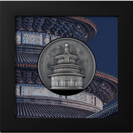 Cook Islands 2023 $10 Temple of Heaven - Beijing 5 oz Antique Silver Coin 888 Mintage