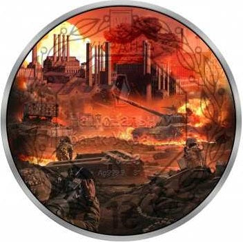Ukraine 2023 1 Hryvna THE BATTLE OF AZOVSTAL 1 Oz Coloured .9999 Silver Coin Obverse