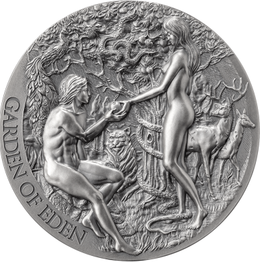 Cameroon 2023 2000 Francs THE GARDEN OF EDEN Bible Stories 2 Oz Antique Silver Coin