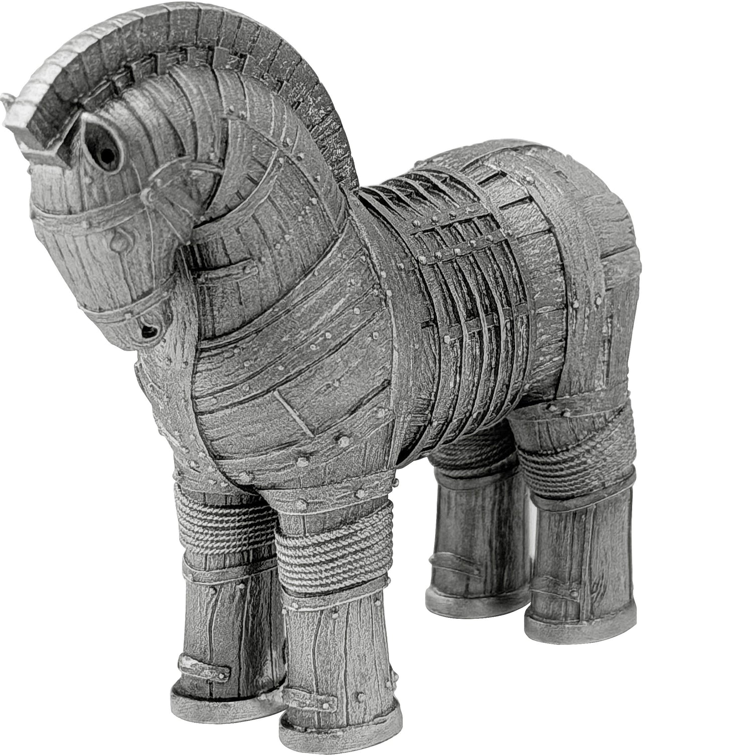 Cameroon 2026 2000 CFA Trojan Horse Shadows of Myths 2oz Antique Silver 3D shaped Coin LEFT SIDE