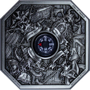 KOMSCO South Korea 2024 The Kings of Pirates 2 oz .999 Silver Antiqued Stacker Obverse
