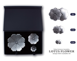 KOMSCO South Korea 2023 Lotus Flower 8oz Silver Antique  3-Piece Stacker