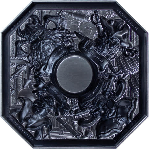 KOMSCO South Korea 2024 The Kings of Pirates 2 oz .999 Silver Antiqued Stacker Reverse