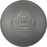 Mongolia 2022 2000 Togrog VAIROCHANA BUDDHA MANDALA Archeology Symbolism Ultra High Relief Antiqued 3 Oz Silver Coin