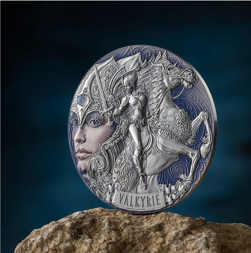 Cameroon 2023 2000 Francs CFA Valkyrie Femina Bellator 2 Oz Silver Coin 500 Made