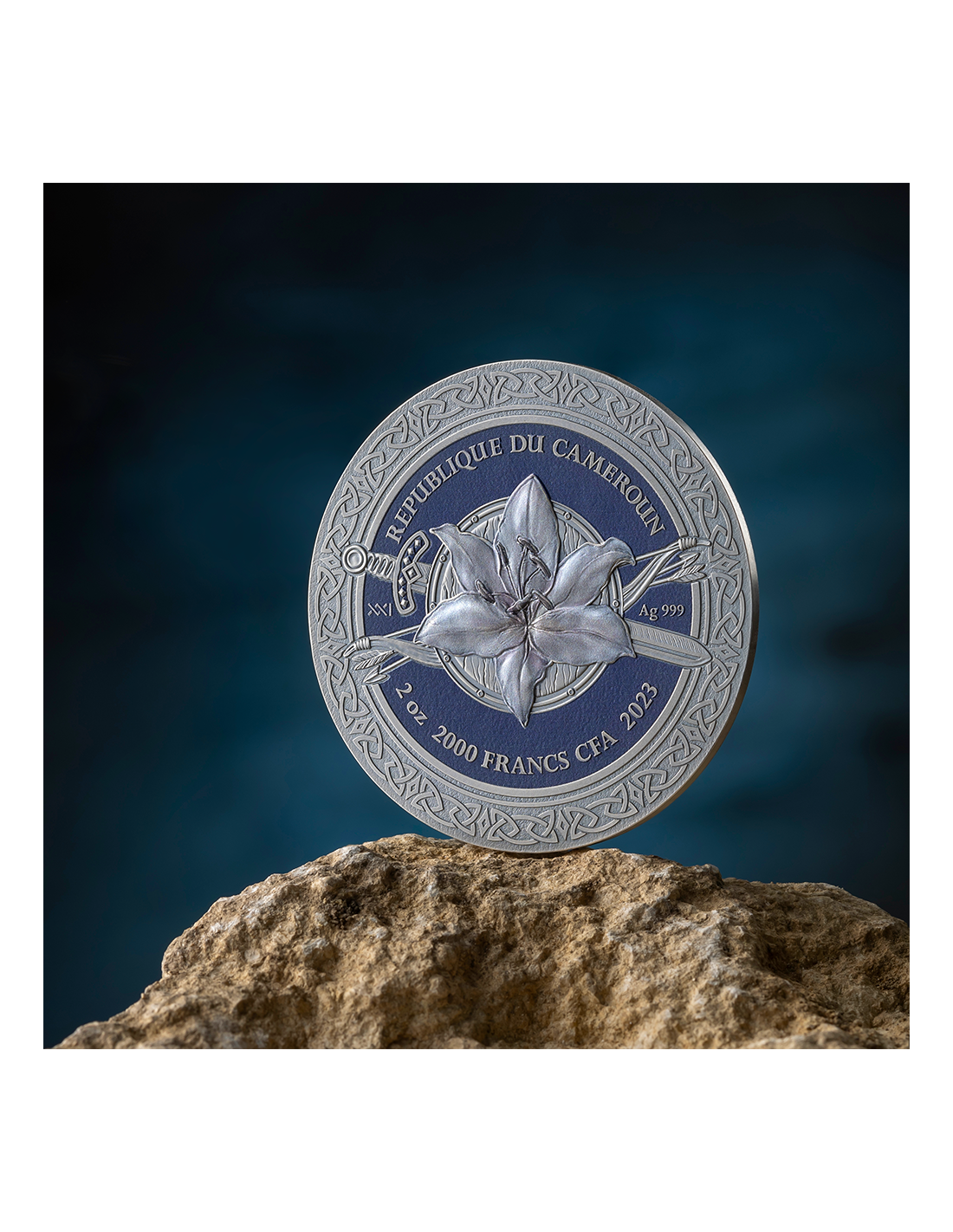 Cameroon 2023 2000 Francs CFA Valkyrie Femina Bellator 2 Oz Silver Coin 500 Made