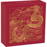 Australian Lunar Series III 2024 $25 Year of the Dragon 1/4oz .9999 Gold Proof Coin Perth Mint Shipper box