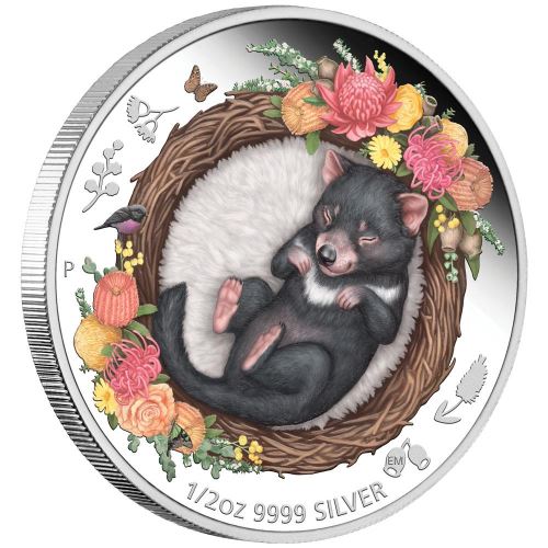 Australia 2021 50 Cent Dreaming Down Under – Tasmanian Devil 1/2oz Silver Proof Coin Perth Mint