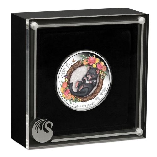 Australia 2021 50 Cent Dreaming Down Under – Tasmanian Devil 1/2oz Silver Proof Coin Perth Mint