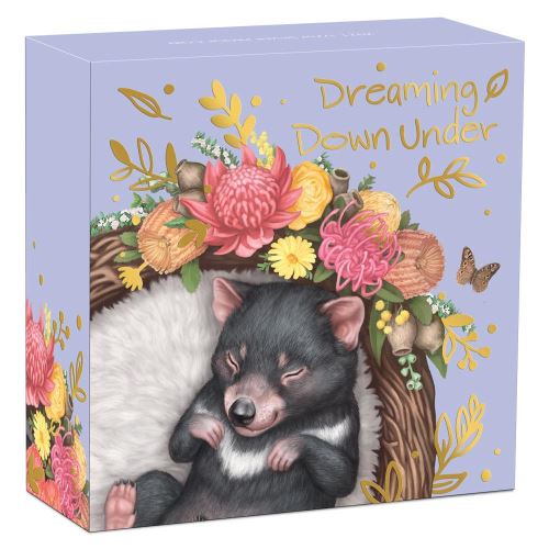 Australia 2021 50 Cent Dreaming Down Under – Tasmanian Devil 1/2oz Silver Proof Coin Perth Mint