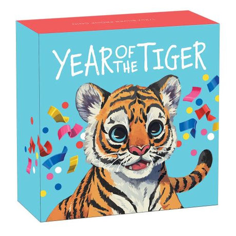 Tuvalu 2022 50 Cents Baby Tiger Coloured 1/2oz Silver Proof Coin