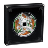 Tuvalu 2022 $1 Year of the Tiger Coloured Quadrant 4 x 1oz Silver Proof Four-Coin Set Perth Mint