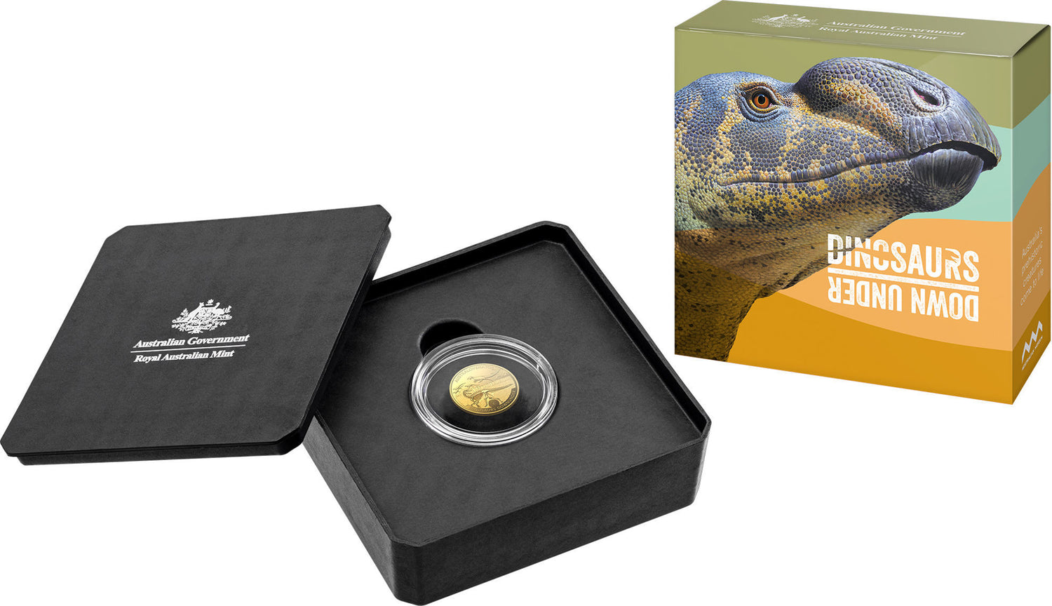 Australia Dinos Down Under 2022 $10 Australian Dinosaurs C; Mintmark 1/10oz Gold Proof Coin Box and Case