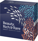 Australia 2022 $5 Beauty Rich & Rare Great Barrier Reef  Silver Coloured Proof Domed Coin