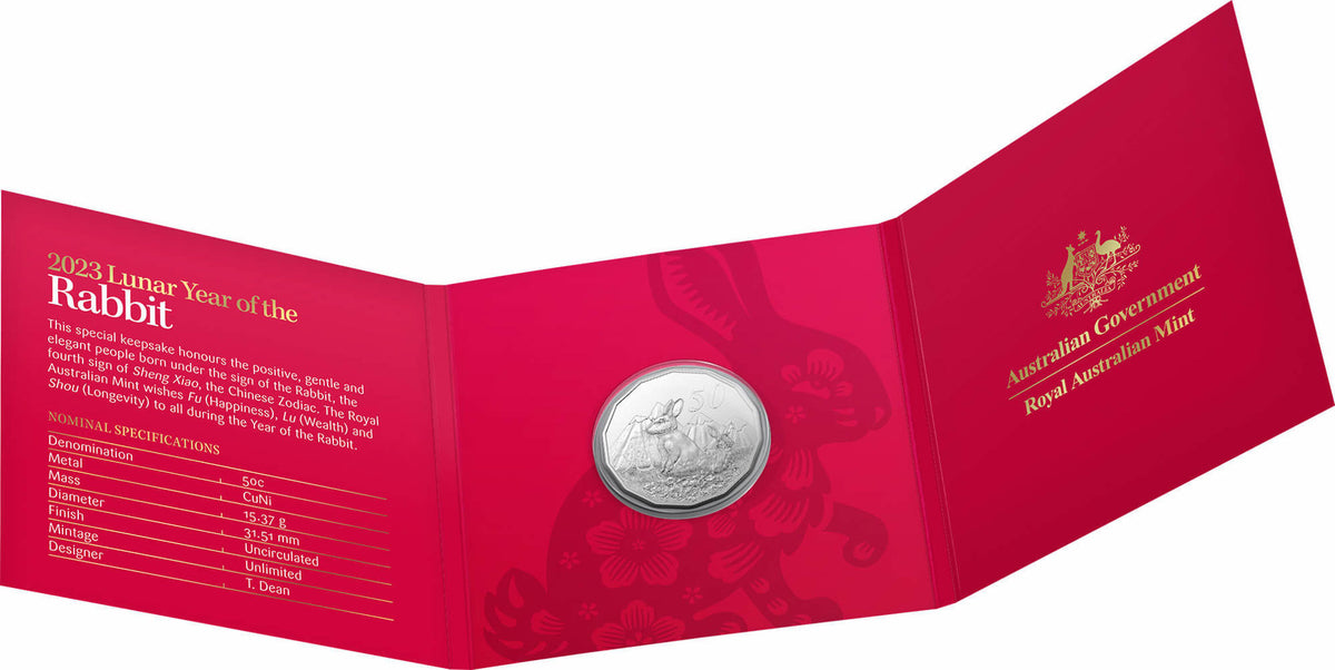 Australia 2022 50 Cent Uncirculated Lunar Year of the Rabbit