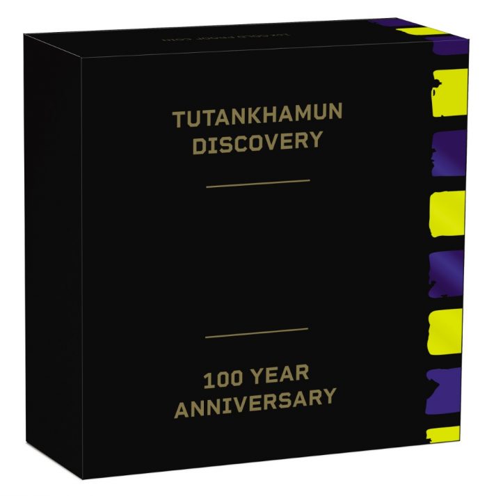 Tuvalu 2022 Tutankhamun Discovery 100 Year Anniversary 2022 1oz Gold Proof Coloured Coin Perth Mint