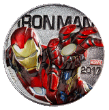 Fiji 2017 50 Cent Half Dollar Coloured Uncirculated Iron Man Marvel Light-Ups