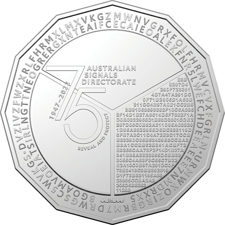 Australia 2022 50 Cent Uncirculated Australian Signals Directorate 75th Anniversary Carded