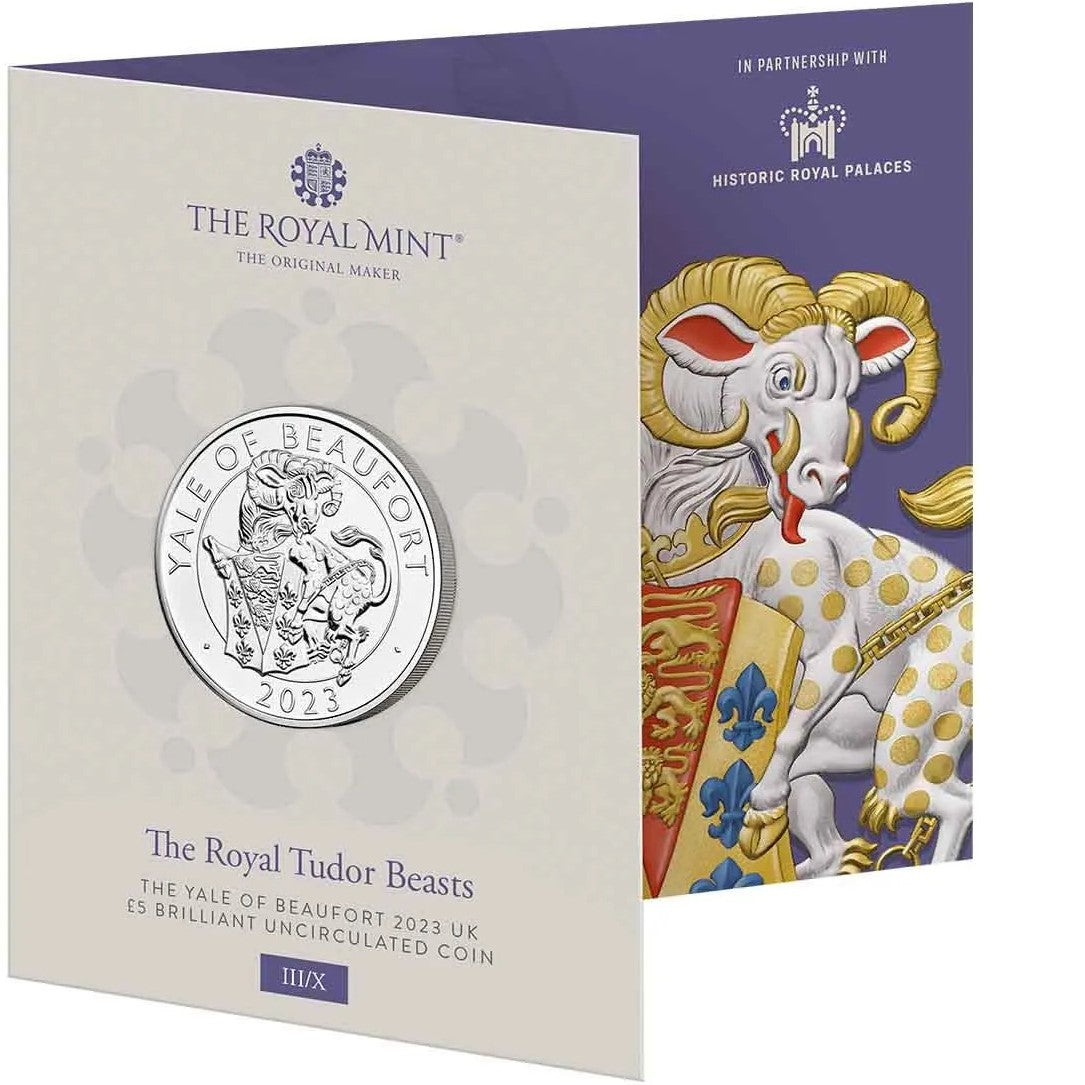 United Kingdom 2023 £5 The Royal Tudor Beasts The Yale of Beaufort Brilliant Uncirculated