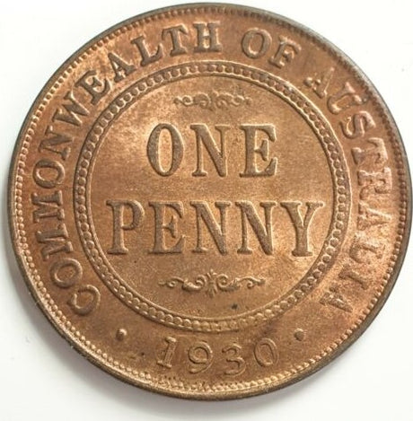 1930 Australian Penny Replica Album Filler Reverse