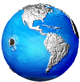 Barbados 2022 $5 Endangered Blue Earth with Meteorite from Space Silver 3oz Antiqued Silver Sphere Coin