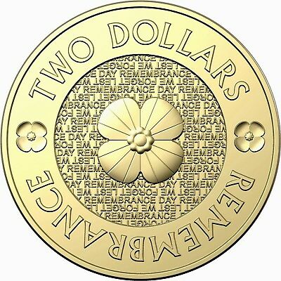 Australia 2018 $2  Uncirculated 30th Anniversary Gold Poppy Remembrance