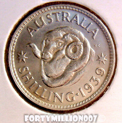Australia 1939 Shilling Choice Silver Uncirculated