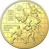 Australia 2020 50 Cent Uncirculated Australian Olympic Team Gold Plated Carded