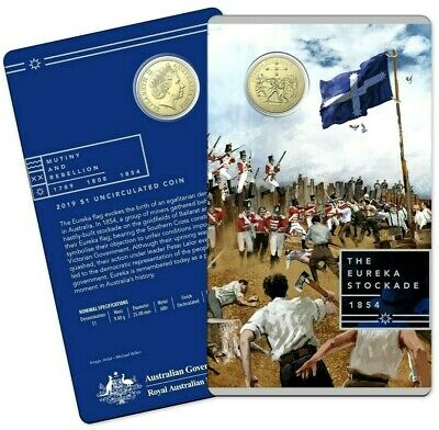 Australia 2019 $1 Uncirculated  Mutiny and Rebellion - The Eureka Stockade Carded
