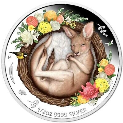 Australia 2021 Dreaming Down Under Kangaroo 50 Cent Coloured 1/2oz Silver Proof