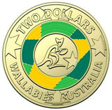 Australia 2019 $2 Coloured Uncirculated Wallabies Rugby World Cup Folder