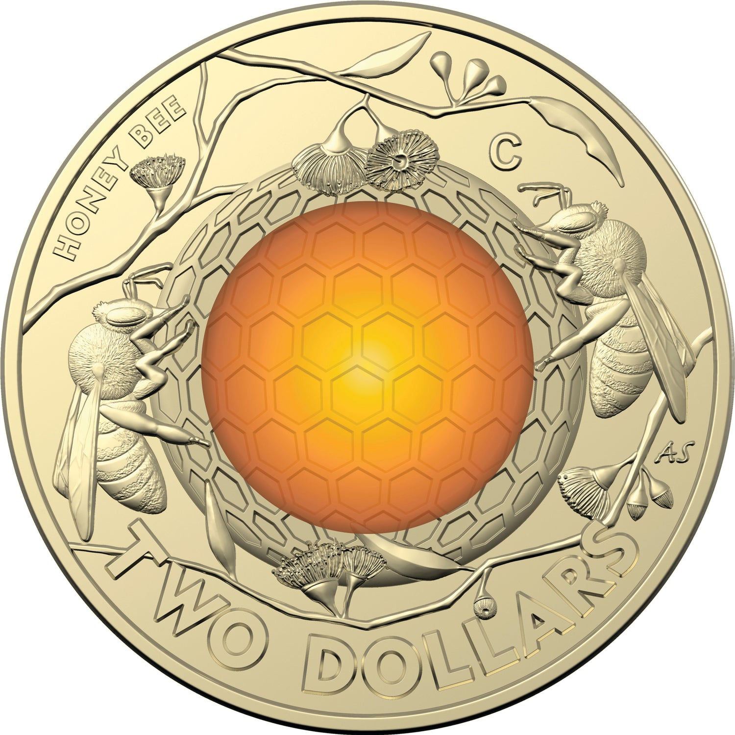 Australia 2022 $2 C Mintmark Honey Bee Uncirculated Carded Coin reverse
