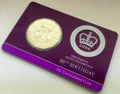 Australia 2006 50 Cent Uncirculated Queen Elizabeth 80th Birthday Coin Pack Mintage 28,191
