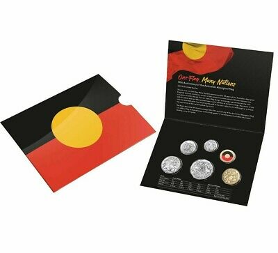 Australia 2021 6 Coin Uncirculated Year Set 50th Anniversary of the Aboriginal Flag $2 Coloured Uncirculated