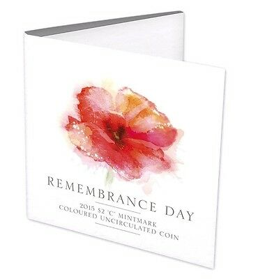 Australia 2015 $2 Orange Coloured Uncirculated Remembrance Day ‘C’ Mintmark