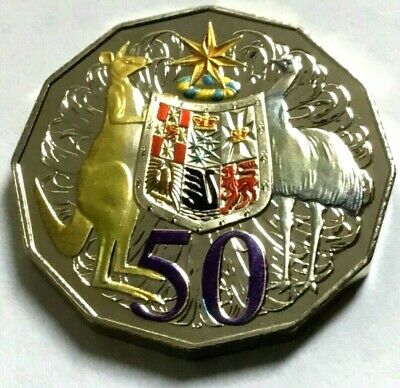 Australia 2012 50 Cent Uncirculated Hypermetal Colour Coat of Arms