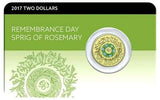 Australia 2017 $2 Coloured Rosemary Uncirculated Remembrance Day Coin Pack