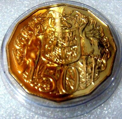Australia 2015 50 Cent Uncirculated Gold Plate Specially Polished Dies Superstrike Low Mint 22265