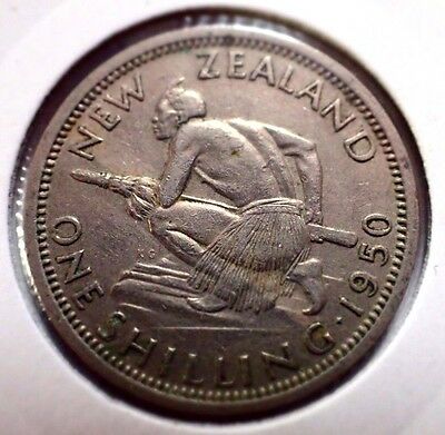 New Zealand 1950 1 Shilling EF Extra Fine