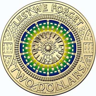 Australia 2018 $2 Coloured Uncirculated 30th Anniversary ANZAC