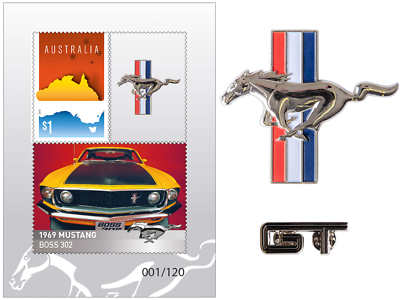Australia 2018 Badge Sheetlet Pin Set Ford Mustang Ltd Ed 120 No.64, 65 & 66