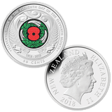 New Zealand 2018 50 Cent Uncirculated Remembrance Coin Coloured ex Roll