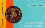 Australia 2016 50 Cent Uncirculated Gold Round Open Day