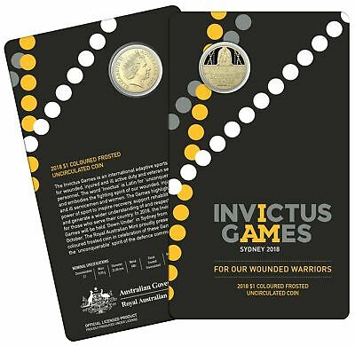 Australia 2018 $1 Coloured Uncirculated Invictus Games Braille Coin