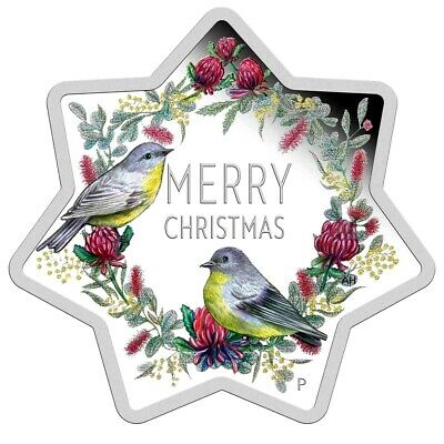 Australia 2020 $1 Uncirculated 1 Oz Star Shaped Christmas Garland Australian Native Flowers Reverse